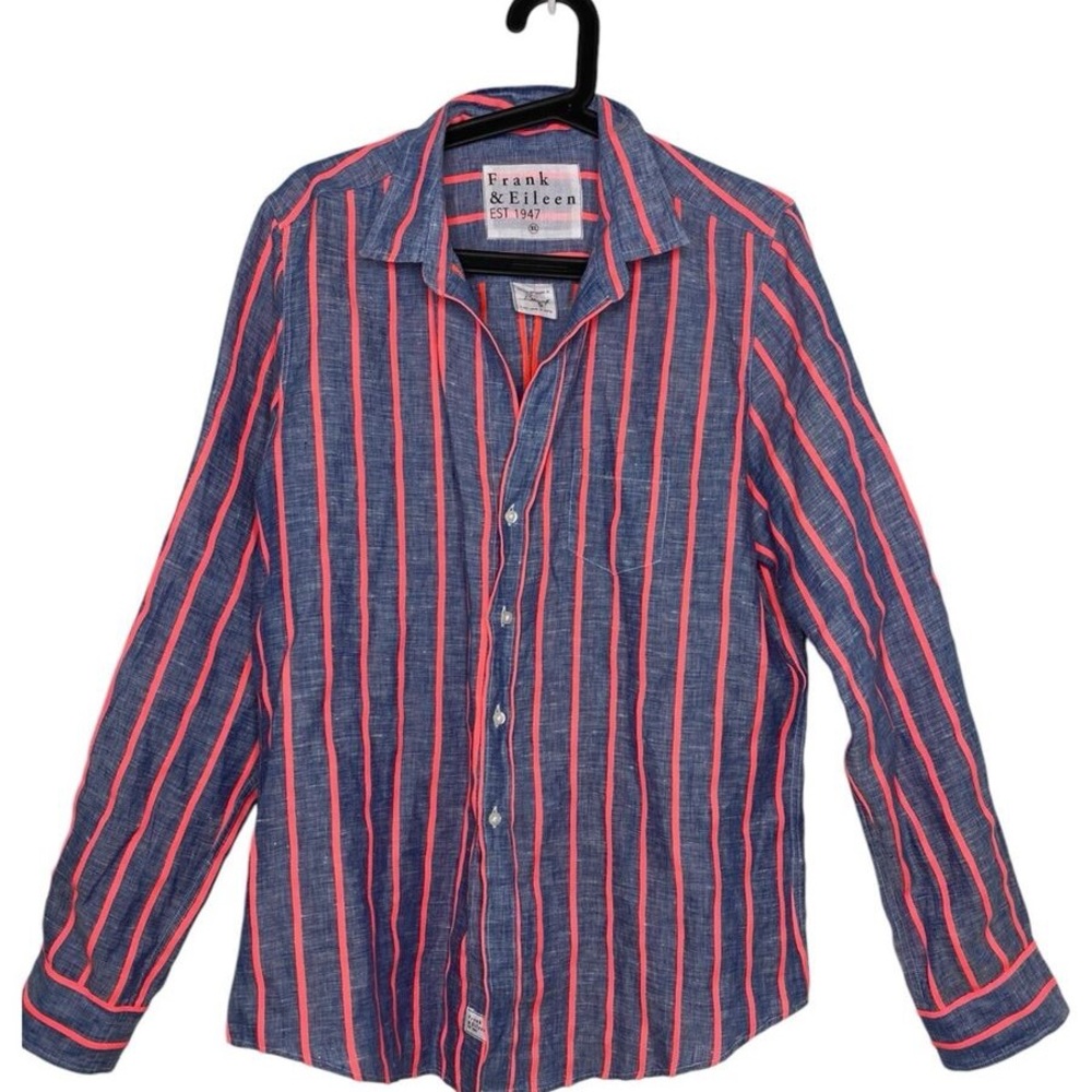 Frank & Eileen Blue and Pink Casual Button Down Shirt